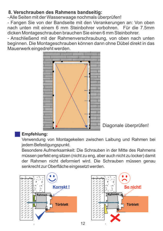 Montage des neuen Türrahmens - 2 Neuen Türrahmens-2