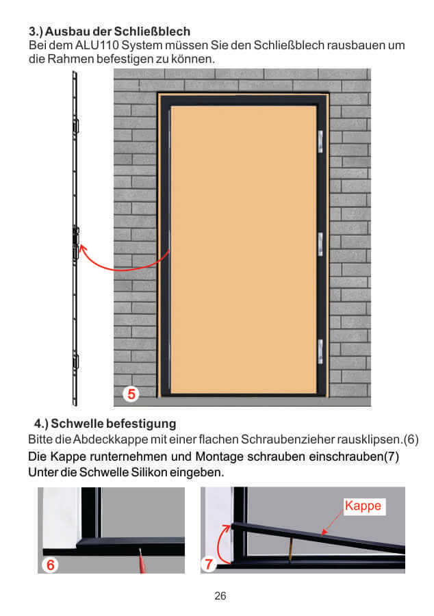 Seitenteil Monatage ALU90,ALU105 und ALU110 Seitenteil Monatage ALU90,ALU105 und ALU110