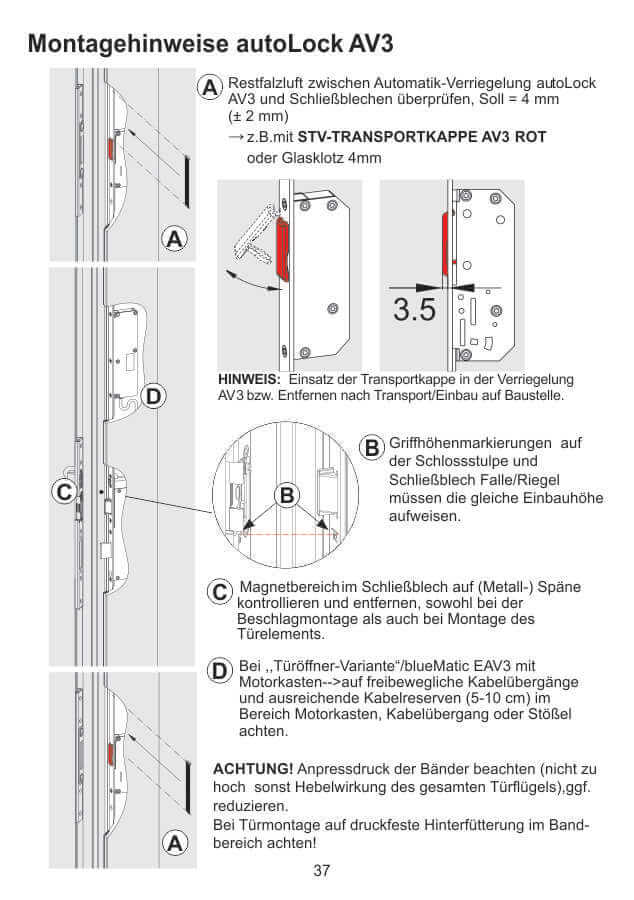 Montagehinweise autoLock AV3 Montagehinweise autoLock AV3