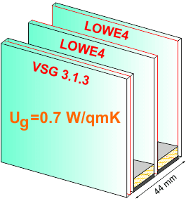 3 Fach VSG1 H+ 44mm Ug=0.7/ 35  dB