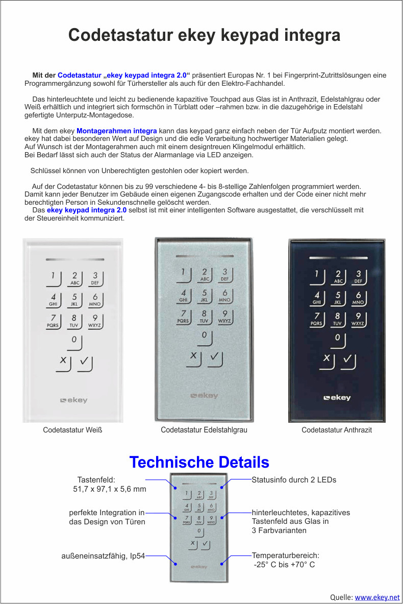 Codetastatur ekey